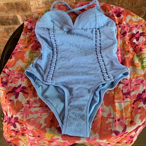 Final price ‼️‼️ Jessica Simpson Women's V-Neck Rose Bay Textured One Piece - Picture 4 of 13